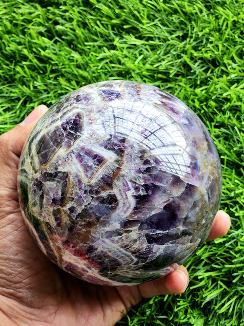 Amethyst Sphere: Transform Your Space and Mind | 4 inches diameter and 1550 gms