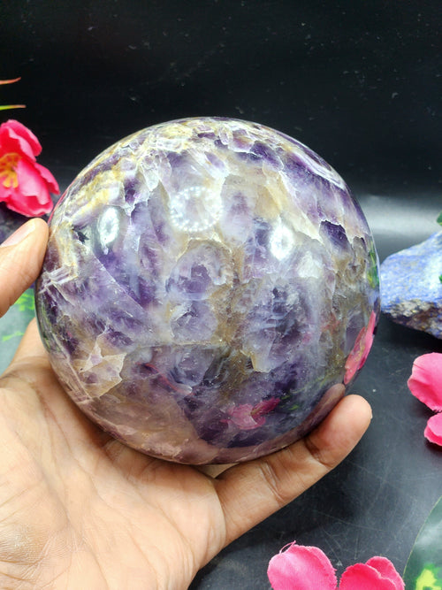 Amethyst Sphere: Transform Your Space and Mind | 4 inches diameter and 1550 gms