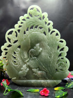 Lord Ganesha Statue in Light Green Aventurine: Unlock Divine Power and Prosperity | Reiki/Chakra/Healing/Energy | Home Decor