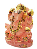 Ganesha Statue in Natural Rose Quartz Painted - A Symbol of Divine Beauty and Wisdom | Ganapati idol | Home Decor | Ganesh Murti | gift a ganesha