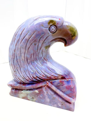 Ocean Jasper Eagle Head Carving: Embracing Strength, Protection and Positive Energy | Home Decor