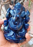 Sodalite Gemstone - Handmade Carving of Ganesh