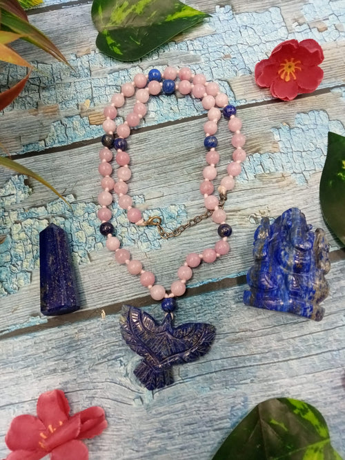 Divine Elegance: Lapis Lazuli Ganesha, Phoenix Mala & Meditation Point – Women’s Day Special