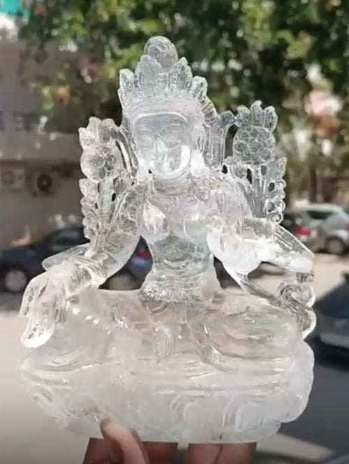 Clear Quartz Goddess Tara Carving: A Divine Addition to Your Home and Life