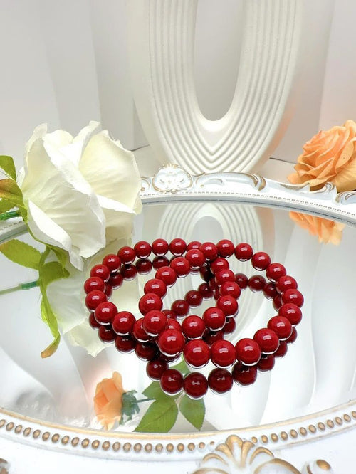 Cinnabar bracelet with 10 mm Beads - The Embodiment of Love and Serenity | ONE PIECE ONLY