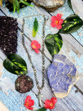 Sacred Handmade Labradorite Bead Mala with Labradorite Holy Cross Pendant - Embrace Spiritual Connection and Divine Protection