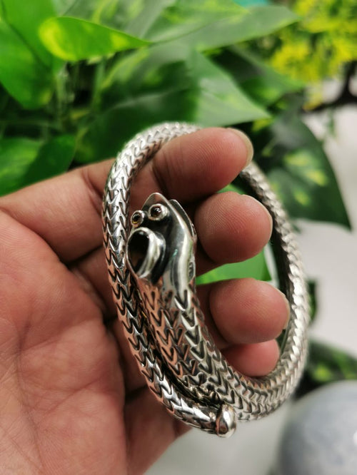 Men's Sterling Silver Bracelet with Snake Chains - Serene Leader