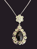 Breathtaking peridot and black onyx necklace in 925 sterling silver | gemstone jewelry | crystal jewelry | quartz jewelry - Shwasam