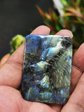 Labradorite slab carving of Wolf head - Meticulouly handcarved - Lapidary Art - Shwasam