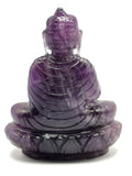 Amethyst Buddha - handmade carving of serene and meditating Lord Buddha - crystal/reiki/healing - 3.5 inches and 180 gms (0.40 lb)