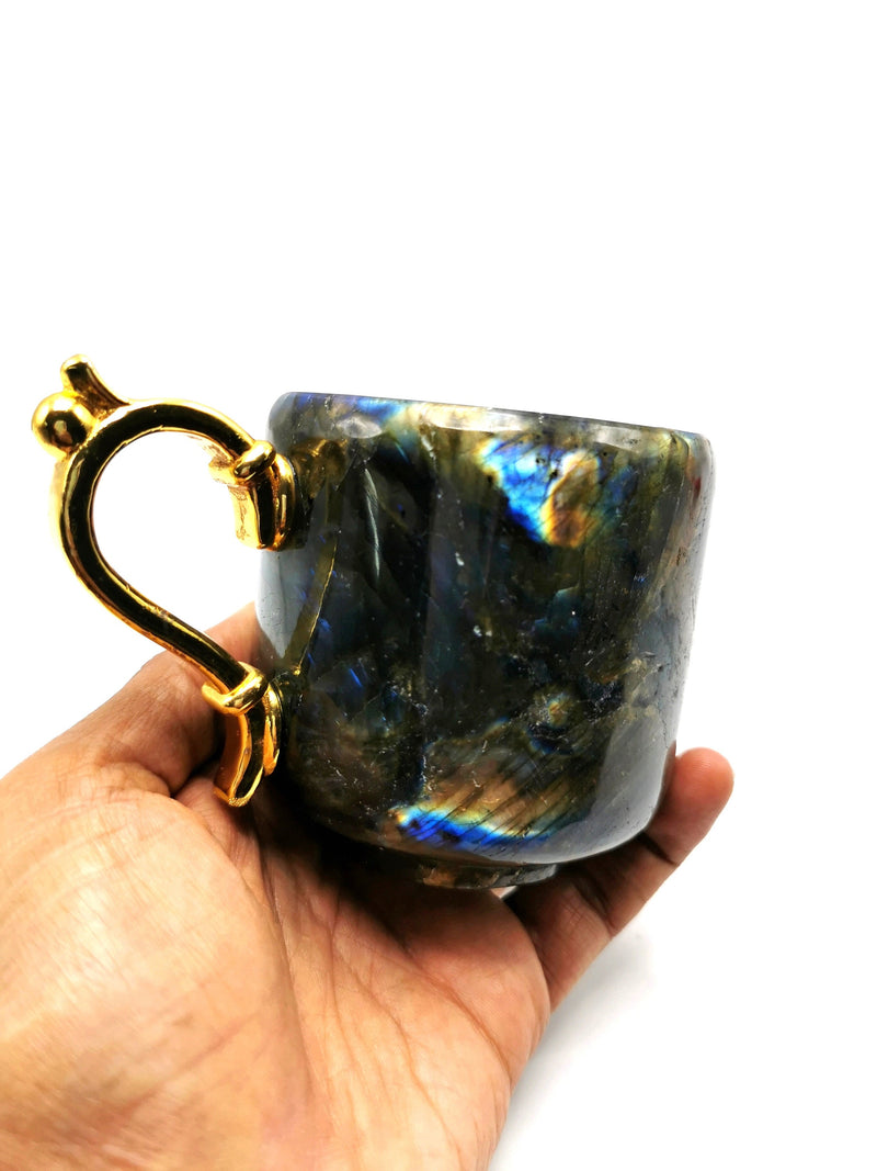 Labradorite Cup | Flashy Labradorite Cup | popular Crystal Cup for Decorations | Labradorite Tea Cup | family coffee mug | labradorit handmade cup