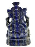 Ganesh with Pagdi in Lapis Lazuli - Lord Ganesha Idol |Sculpture in Crystals/Gemstones - Reiki/Chakra - 6.5 inches and 1.83 kgs