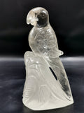 Beautifully hand carved bird carving on natural clear quartz stone - reiki/energy/chakra - 5.5 inches long and 480 gms (1.06 lb)