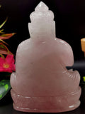 Handmade Crystal Rose Quartz Buddha - 5 inches and 0.45 kg (0.99 lb)