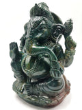 Crystal Blood stone  Ganesh statue Handmade Carving - Ganesha Idol |Sculpture in Crystals and Gemstones - 7 inches and 1.95 kgs (4.29 lb)