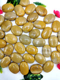 Golden Harmony: Yellow Aventurine Gemstone Palm Stones for Reiki and Crystal Healing - ONE PIECE ONLY