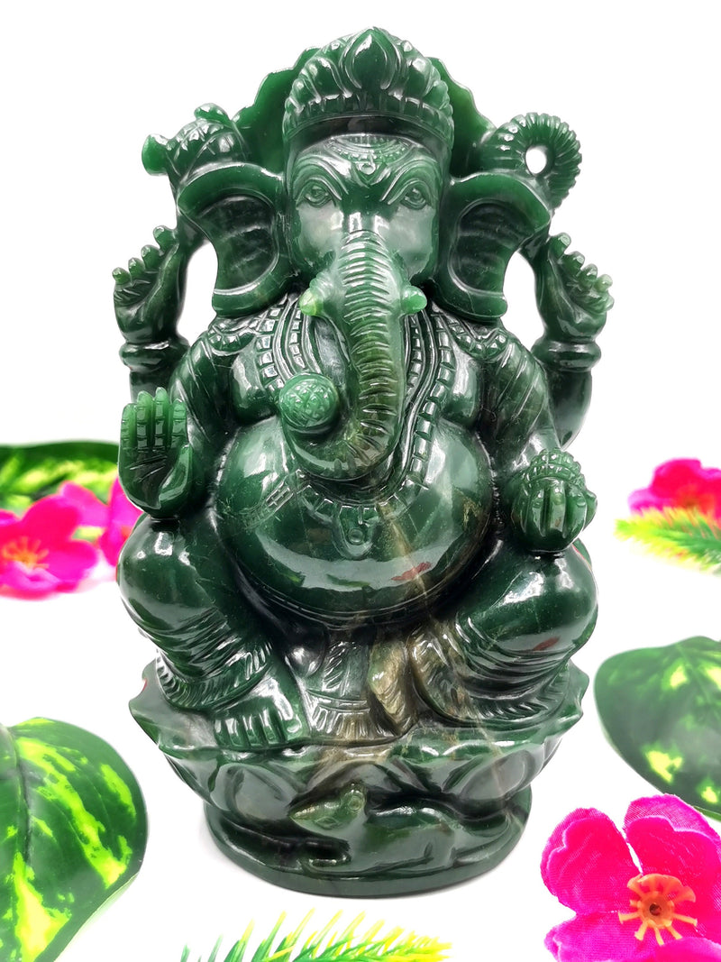 Lapis Lazuli Handmade Carving of Ganesh - Lord Ganesha Idol |Sculpture in Crystals/Gemstones - Reiki/Chakra/Healing - 2024 3.2 inches and 425 gms