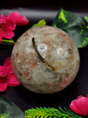 Sunstone stone sphere - Energy/Reiki/Crystal Healing - 3 inches (7.5 cms) diameter and 525 gms - ONE PIECE ONLY