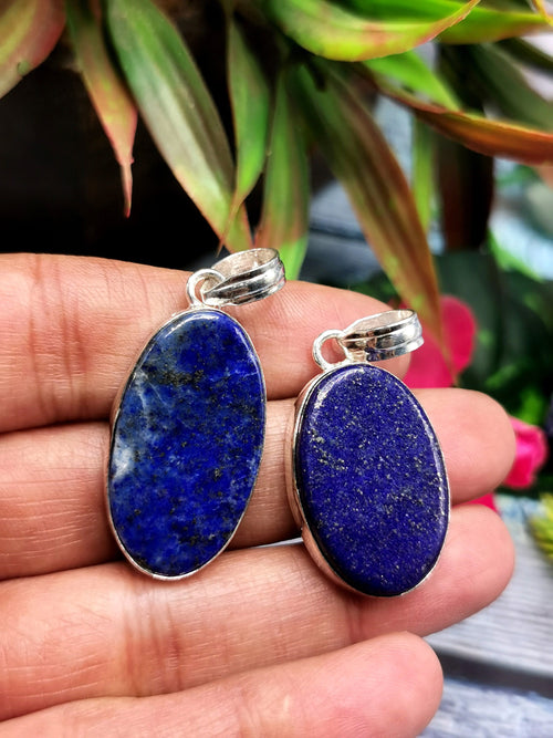 Natural Lapis Lazuli Crystal Gemstone Necklace Pendant Stone w