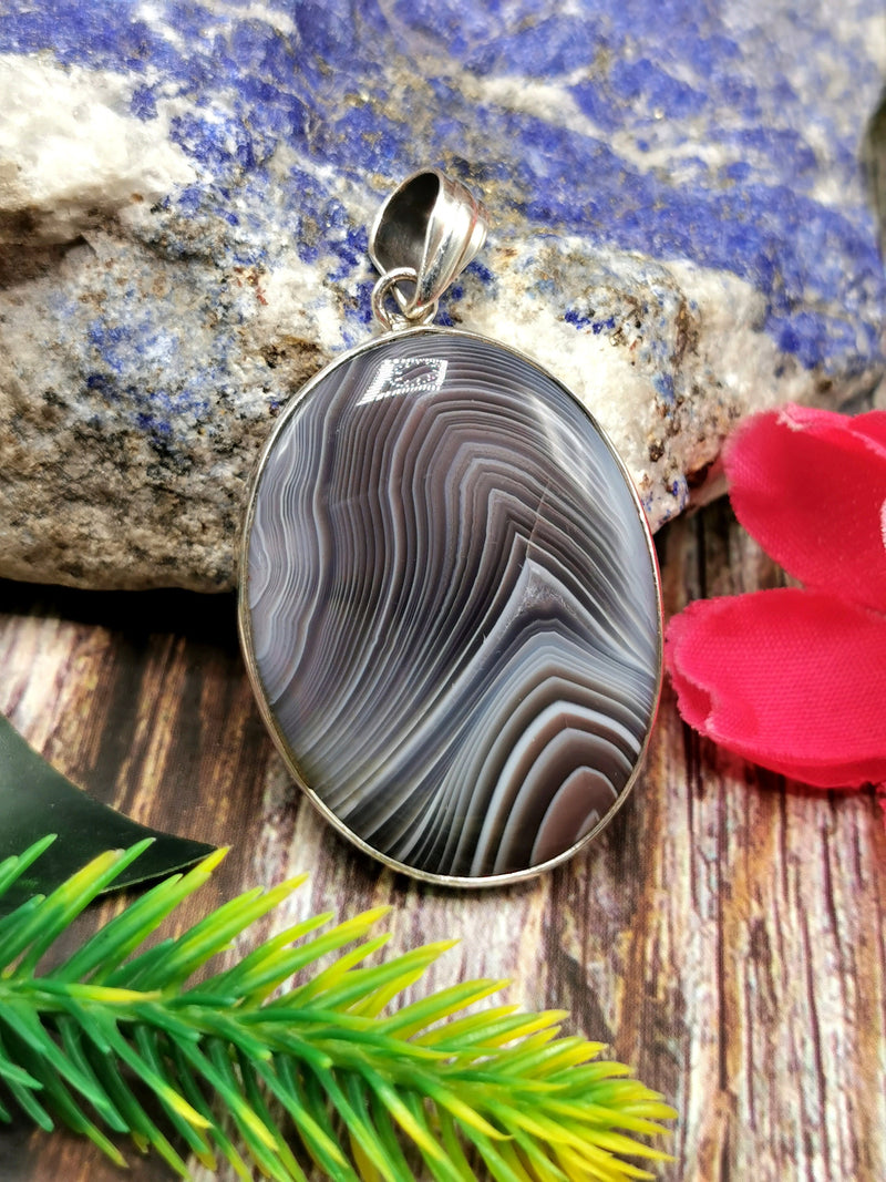 Pure Perfection deals Natural Botswana Agate .925 Sterling Silver handmade Pendant