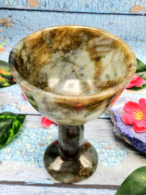 Beautiful gemstone martini glass in labradorite stone - ONLY 1 PIECE - wine glass