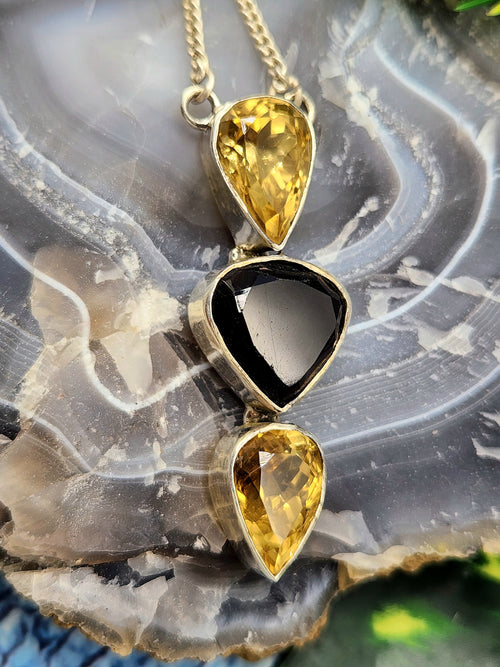 Stunning smokey citrine necklace in 925 sterling silver - gemstone/crystal jewelry | Mother's Day/engagement/anniversary/occasion gift