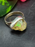 Ethiopian Opal Rough Single Stone Ring: A Spectacular Expression of Nature's Treasures