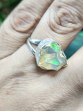 Ethiopian Opal Rough Single Stone Ring: A Spectacular Expression of Nature's Treasures