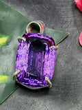 Amethyst Faceted Pendant: A Sterling Silver Masterpiece - 32 carats